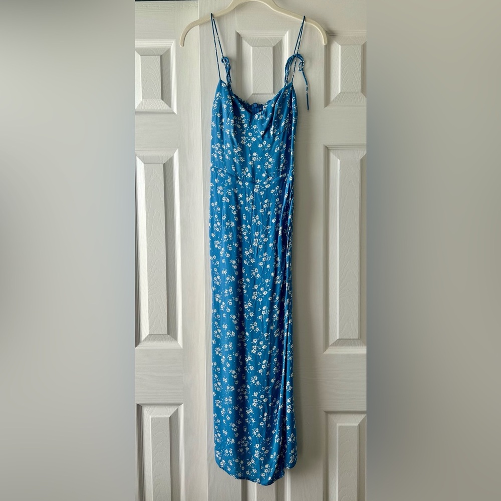 Reformation Blue Floral Dress